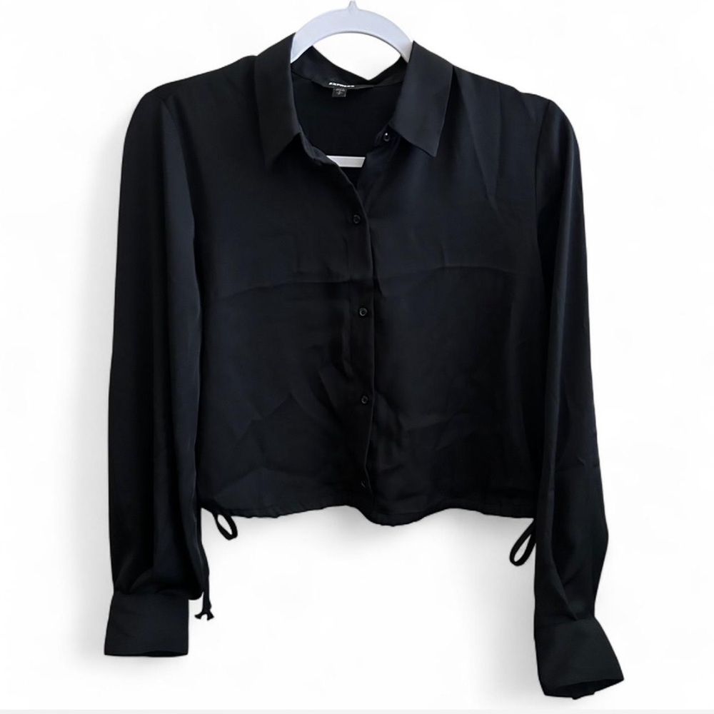 Express Button Down Cropped Blouse